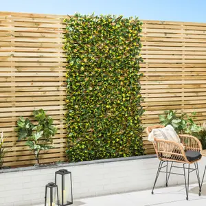 Expandable Artificial Trellis Laurel Leaf Garden Privacy Fence 1m x 2m Christow