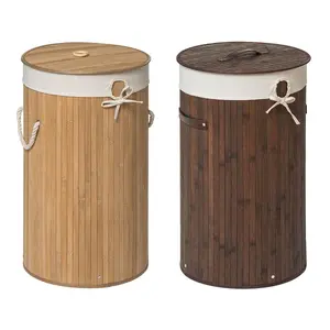 Maison by Premier Kankyo Dark Brown Round Laundry Hamper