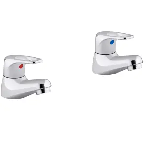 Mira Assist Lever Basin Pillar Taps Chrome Commercial Utility Taps - 1 Pair WRAS