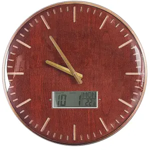 Beliani Retro Wall Clock BRUGG Golden Brown