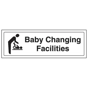 Baby Changing Facilities - Door Sign - Rigid Plastic - 300x100mm (x3)