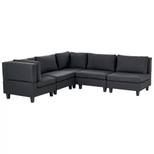 Corner Sofa UNSTAD Black Fabric Right Hand