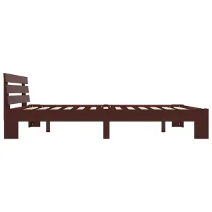 Berkfield Bed Frame Dark Brown Solid Pine Wood 160x200 cm