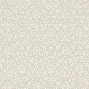 Laura Ashley Annecy Dove grey Damask Smooth Wallpaper