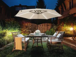 Cantilever Garden Parasol with LED Lights 2.85 m Beige CORVAL