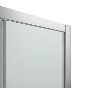 GoodHome Beloya Framed Mirror Silver effect Rectangular Shower enclosure - Corner entry double sliding door (W)120cm (D)80cm