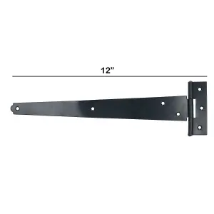 300mm Heavy Duty T Tee Hinges for Doors + Gates with Fixing Screws 2pc