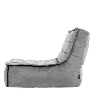 icon Dolce Lounger Bean Bag Charcoal Grey Velvet Bean Bag Chair