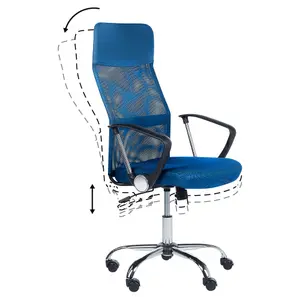 Beliani Minimalist Office Chair Blue DESIGN