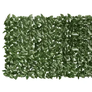 Berkfield Balcony Screen with Dark Green Leaves 400x100 cm