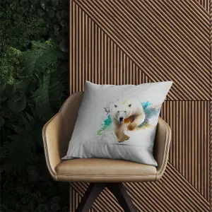 Charging Polar Bear Outdoor Cushion 45cm x 45cm