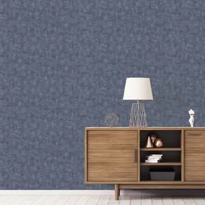 Galerie Luxe Dark Blue Matte Plain Smooth Wallpaper