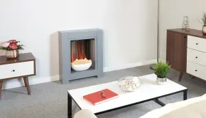 Adam Monet Fireplace Suite in Grey with Electric Fire, 23 Inch