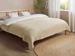 Bedspread CHAGYL Cotton 200 x 220 cm Beige