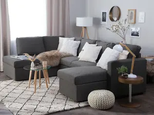 U-Shaped Sofa KARRABO Dark Grey