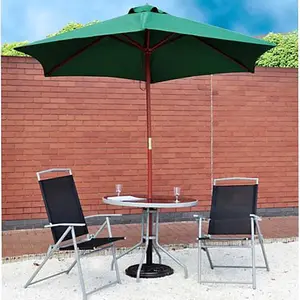 2.4m Wind Up Green Garden Parasol