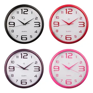 Maison by Premier Red Plastic White Face Wall Clock