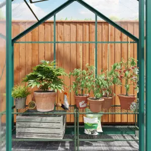 BillyOh Rosette Hobby Aluminium Polycarbonate Greenhouse - 6x4 Green