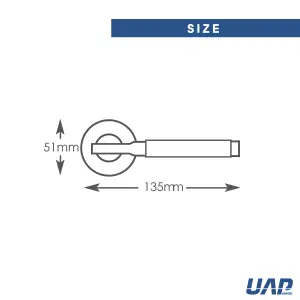 UAP Bathroom Door Handle - Pair - Lever on Rose - Developer Knurled - Bathroom Pack - Complete Set - Matt Black