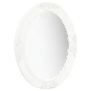 Berkfield Wall Mirror Baroque Style 50x60 cm White