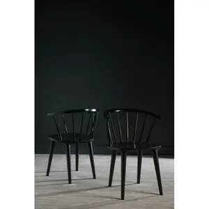 Baek Solid Wood Dining Chair (Set of 2) Black