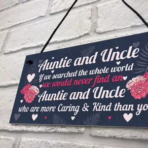 Red Ocean Novelty Auntie And Uncle Gifts For Birthday Christmas Gift From Niece Nephew Family Keepsake Plaque