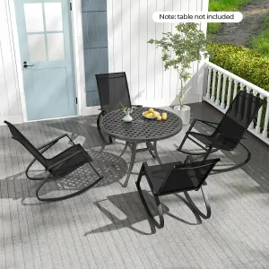 Costway 2 Pieces Patio Rocking Chairs Outdoor Sling Fabric Rockers w/ Backrest