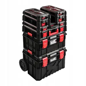 Tough Modular System Mobile Workshop Tool Storage Box Wheels Organiser 8 PCS set