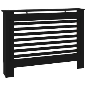 Berkfield Radiator Cover Black 112x19x81 cm MDF