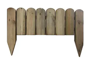 Wooden Picket Log Edging Garden Border Fencing Lawn Path Pack of 4