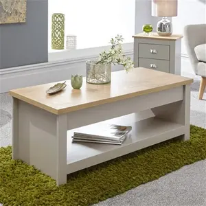 Dunelm Lancaster Lift Top Coffee Table, Farmhouse, Lancaster Grey