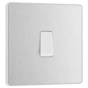 BG Evolve 20A Single Intermediate Light Switch, Brushed Steel