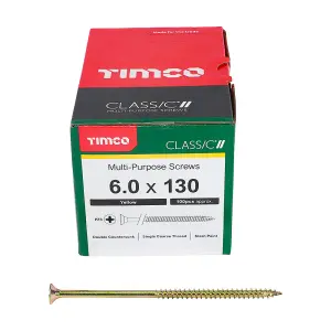 TIMCO Classic Multi-Purpose Countersunk Gold Woodscrews - 6.0 x 130 (100pcs)