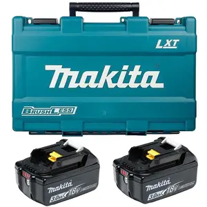 2 x Genuine Makita BL1830 18v 3.0ah Li-Ion LXT Lithium Ion Battery + Carry Case