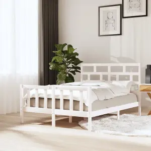 Berkfield Bed Frame White Solid Wood Pine 120x200 cm