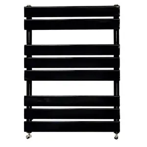 Flat Panel Heated Towel Rail Radiator Bathroom Warmer Black / 80cm H x 60cm W x 6.2cm D