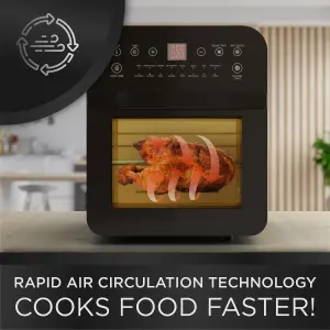 DMD 12L Digital Air Fryer Oven with Rotisserie 16 Pre-Set Modes With Timer Healthy Eating