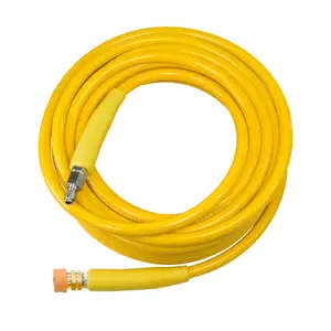 V-TUF 20m 2 WIRE, TOUGH COVER 3/8" 400BAR 155C  V-TUF YELLOW JETWASH HOSE with DURAKLIX HEAVY DUTY MSQ COUPLINGS