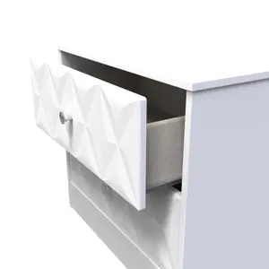 San Jose Ready assembled White 2 Drawer Bedside chest (H)521mm (W)570mm (D)395mm