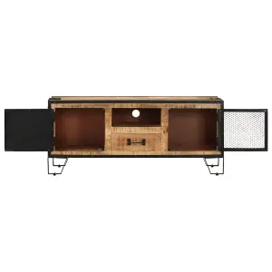 Berkfield TV Cabinet 110x31x46 cm Rough Mango Wood