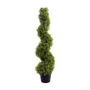 Pair of Best Artificial 3ft - 90cm Green Boxwood Spiral Topiary Tree - Suitable for Outdoor Use - Weather & Fade Resistant