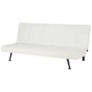 Beliani Retro Sofa Bed HASLE White Boucle