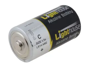 Lighthouse C LR14 Alkaline Batteries 6200 mAh (Pack 2)