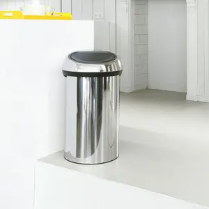 Brabantia 60 Litre Touch Bin Brilliant Steel / Brilliant Steel