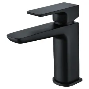 RAK Moon Matt Black Modern Basin Sink Mixer Tap Solid Brass