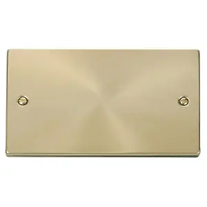 Satin / Brushed Brass 2 Gang Blank Plate - SE Home