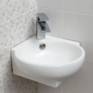 Curve Corner Wall Hung Cloakroom Basin