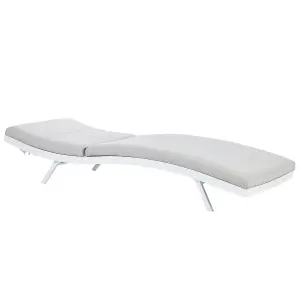 Sun Lounger Metal Light Grey AMELIA