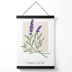 Lavender Plant and Quote Flower Market Simplicity Medium Poster with Black Hanger