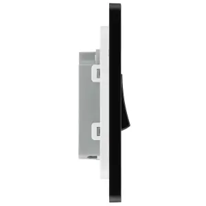 BG Evolve 20A Single Intermediate Light Switch, Black Chrome